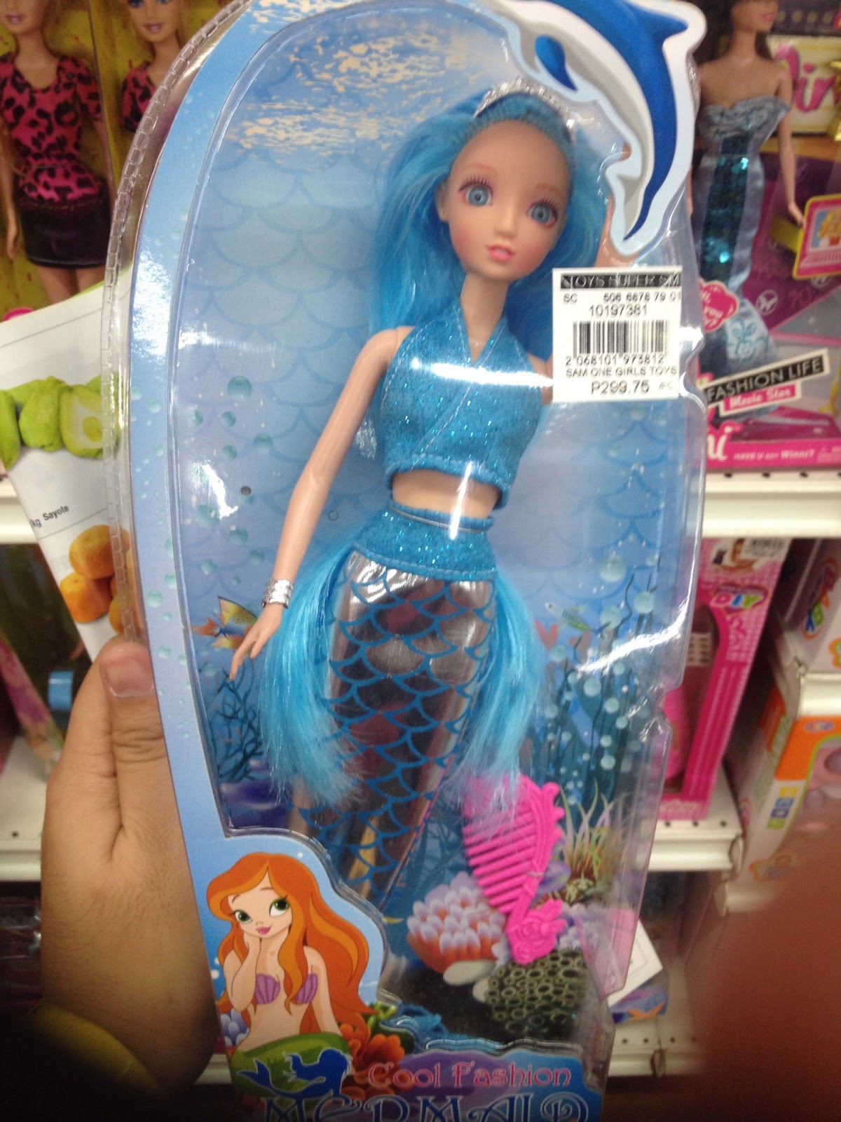 blue mermaid doll