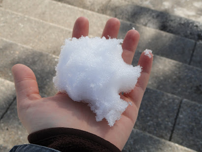 Touching snow for the first time in a year!