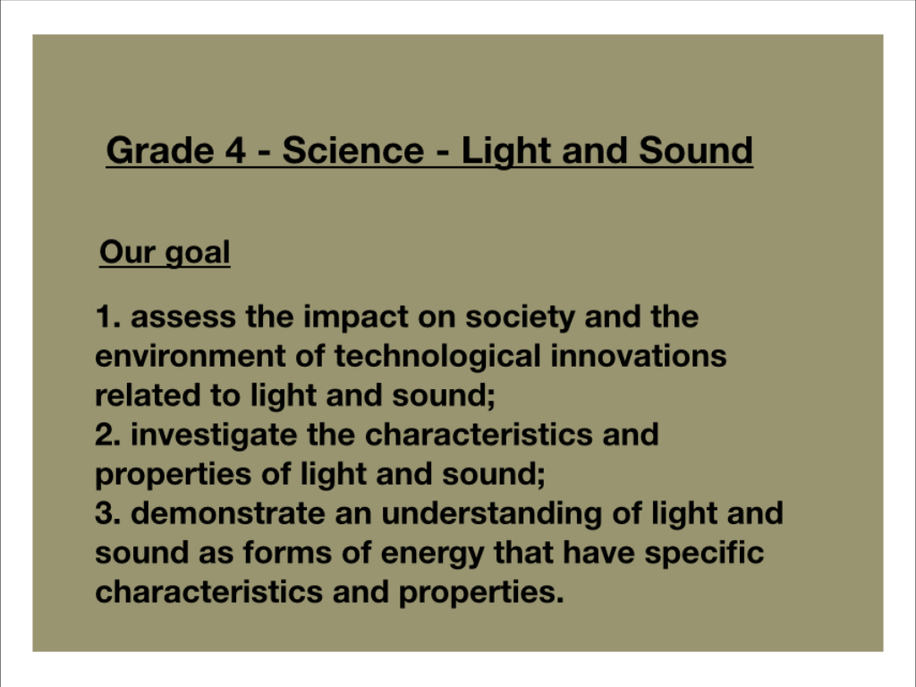 Carter's blog Grade 4 Light and Sound