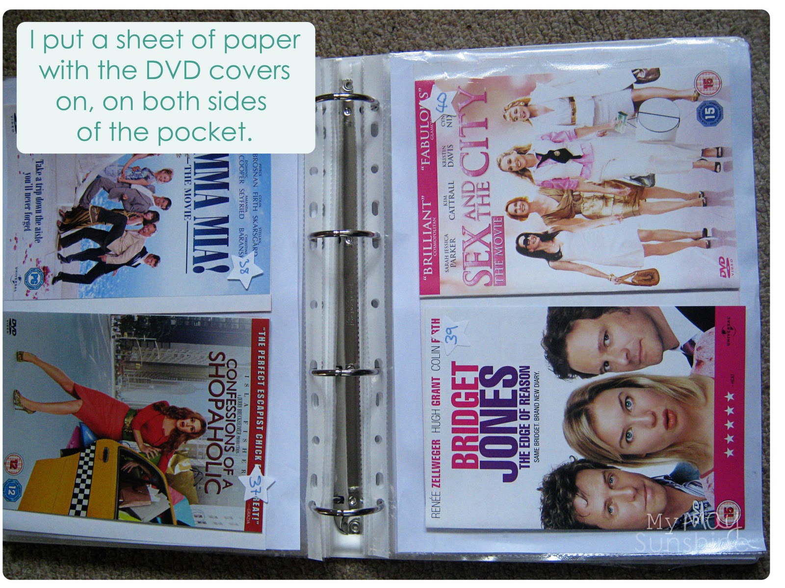 Organising and storing DVD's. My May Sunshine