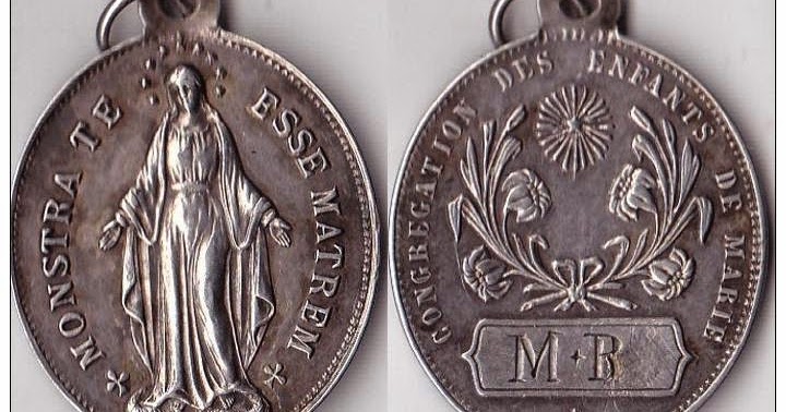 Dublin Ireland 1940's Vintage Silver Congregation of the children of Mary medallion