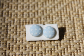 Light blue polka dot linen