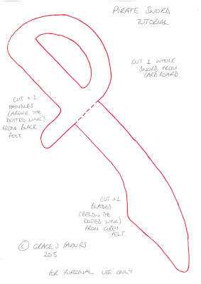 template for pirate sword tutorial pirate sword, felt sword, diy sword, make your own sword, how to make a sword, felt toy