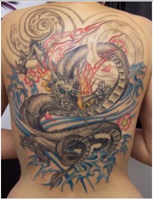 Asian Dragon Tattoo For Girls