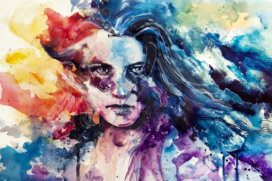 Silvia Pelissero agnes-cecile aquarelas belas mulheres manchadas