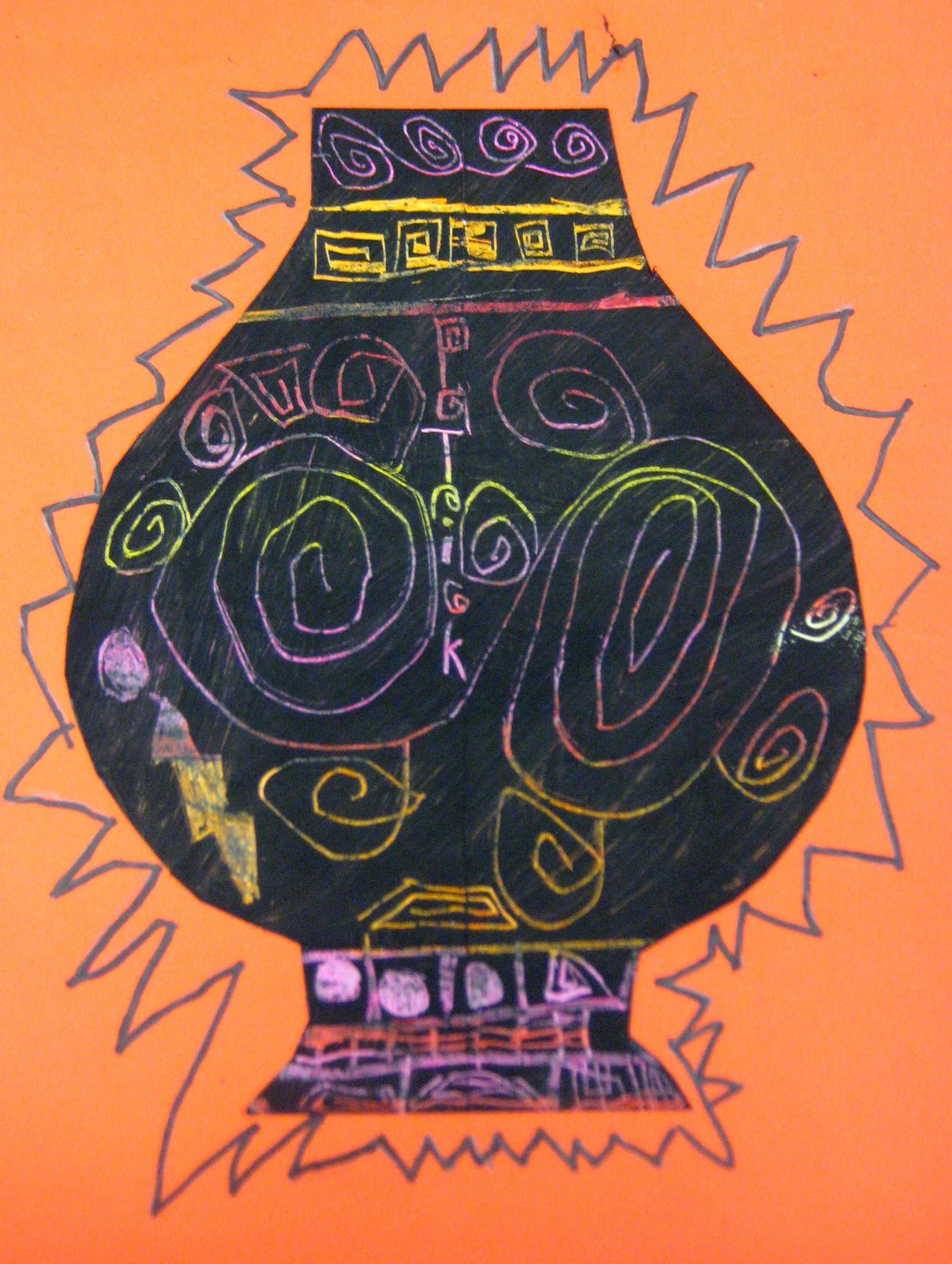 Experiments in Art Education Greek Vases Scratch Art