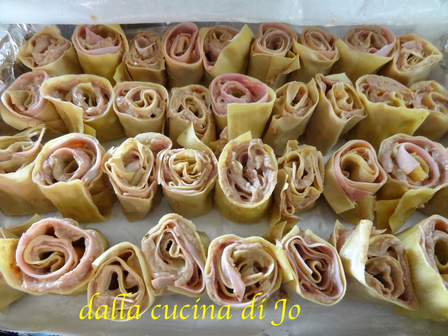 ''dalla cucina di Jo'' Roselline di lasagna, vellutata ai funghi e