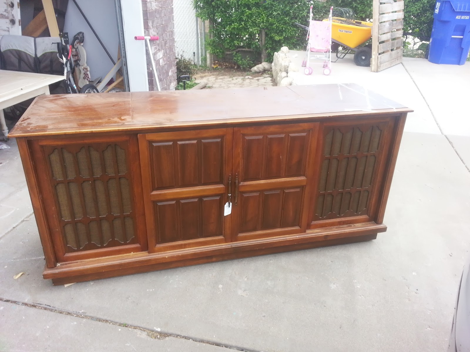 Start at Home Old TV Console Turned Buffet!