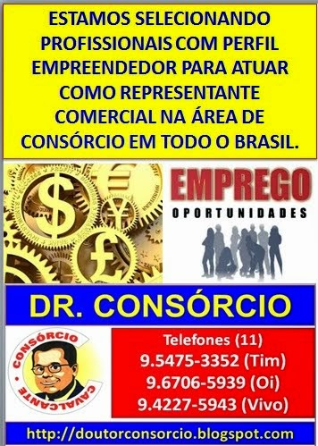 Venha trabalhar como vendedor ou representante de consórcio com o Dr. Consórcio