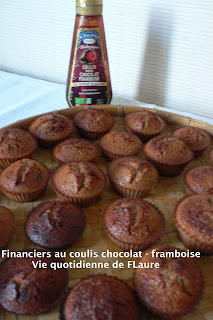 Vie quotidienne de FLaure: Financiers au coulis chocolat - framboise 