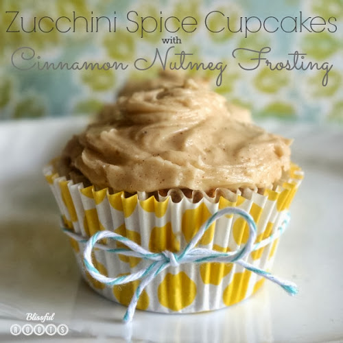 Zucchini Spice Cupcakes W/ Cinnamon Nutmeg  Frosting @ Blissful Roots