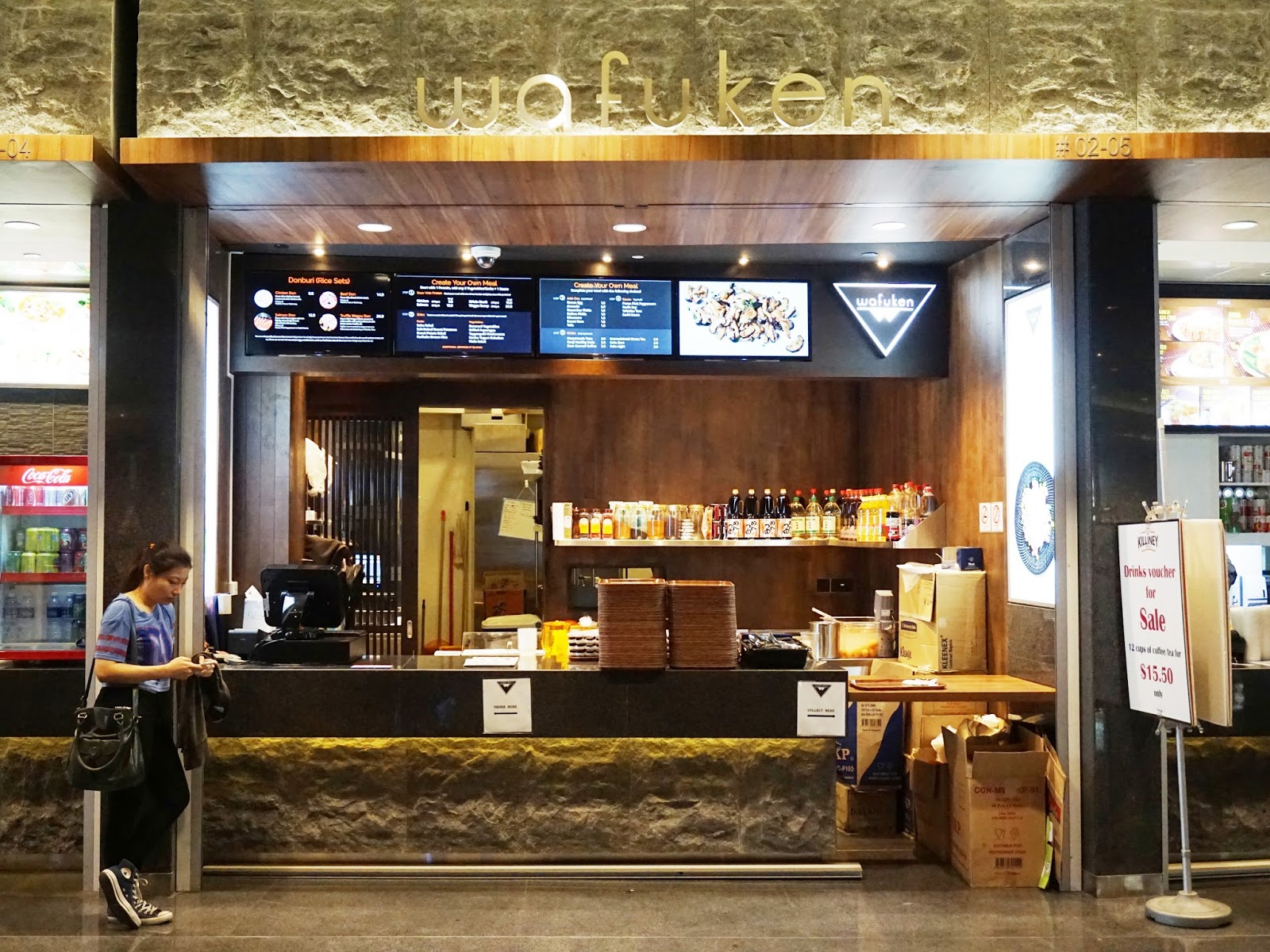 PinkyPiggu Wafuken Asia Square Food Kisok That Sells Healthy Japanese Rice Bowls