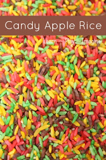 How to make CANDY APPLE RICE for sensory play in yummy fall scents and colors:  no alcohol or vinegar needed!