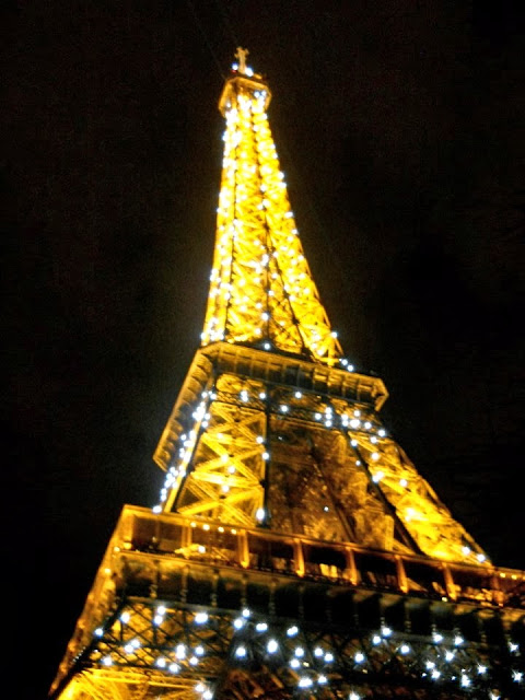 Eiffel Tower at night in paris