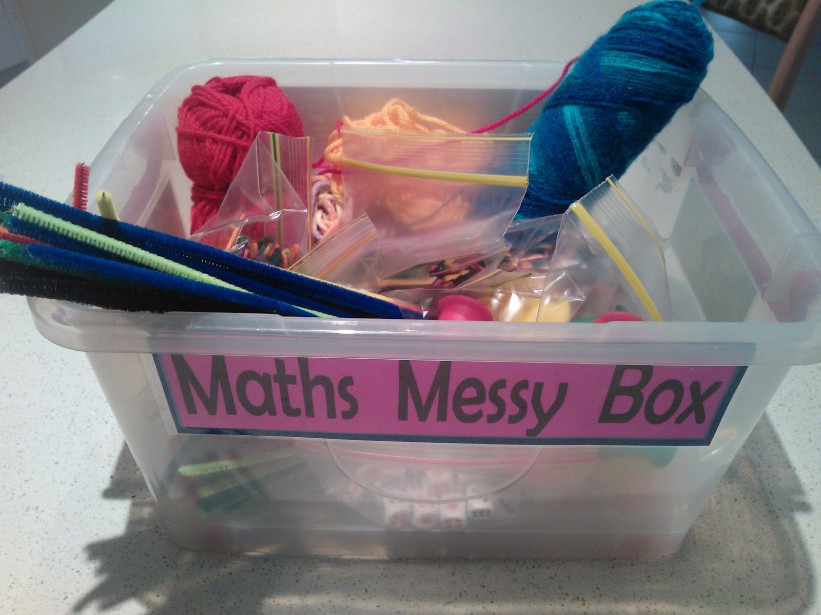 teaching with J Messy Maths Boxes...
