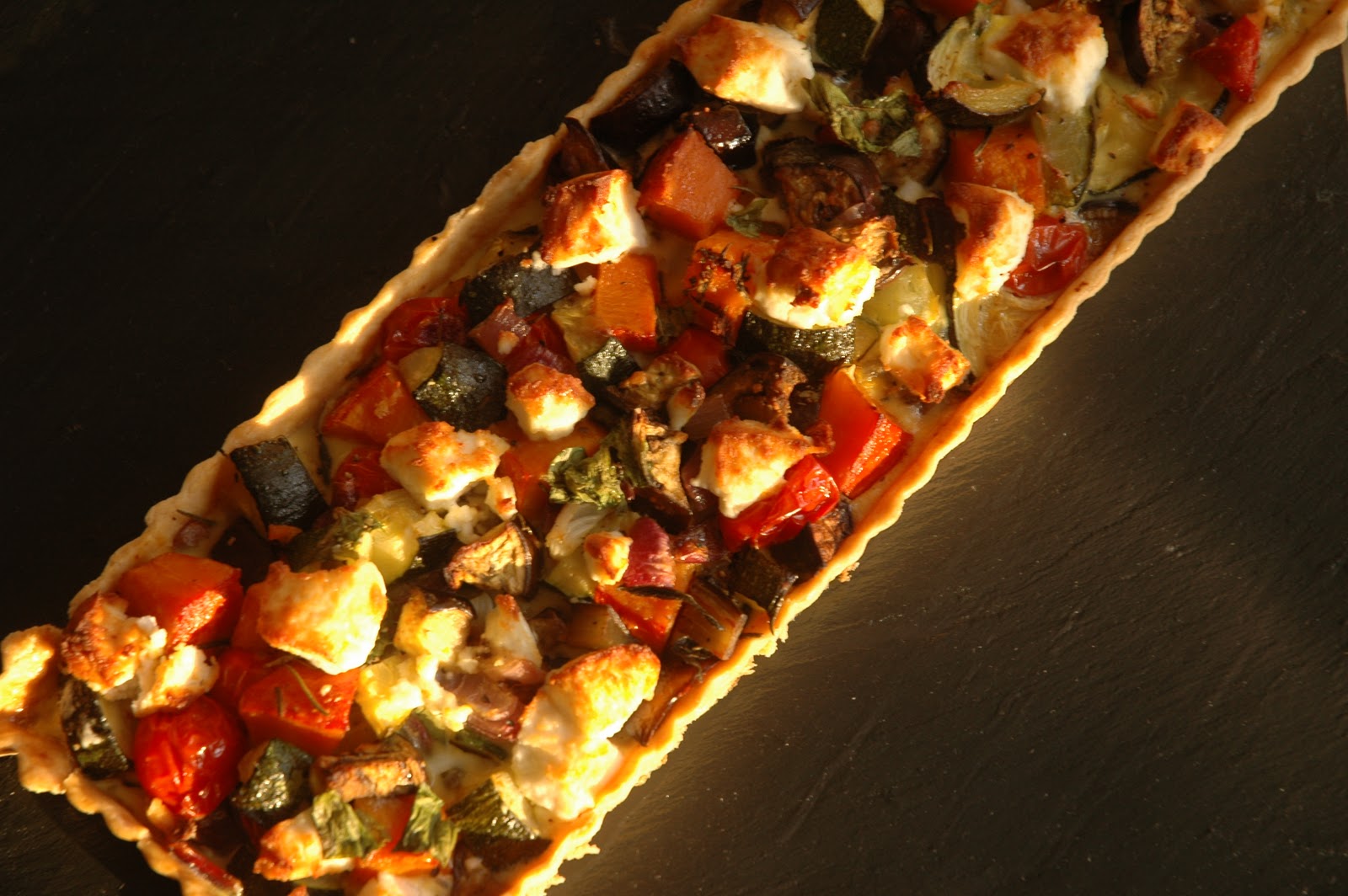 Emma's homemade A roasted vegetable tart
