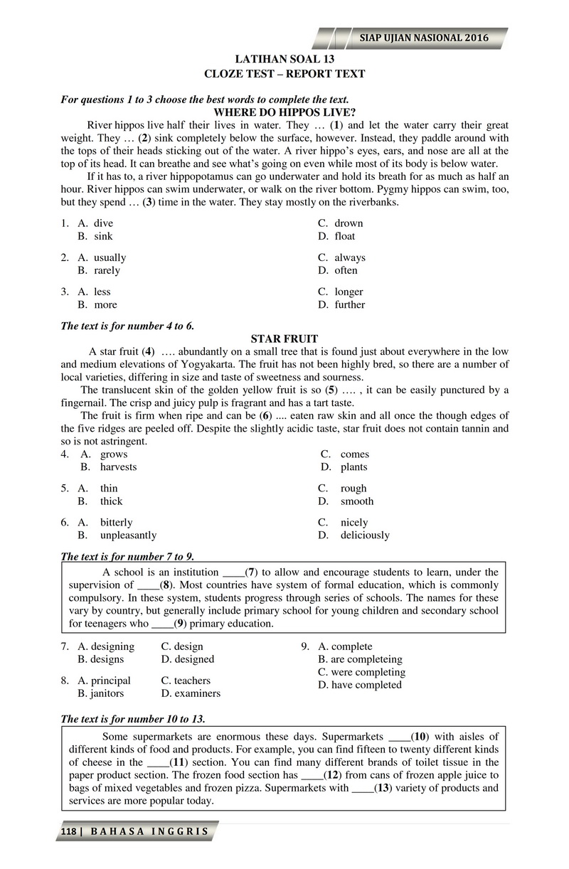 Contoh Soal Usbn Bahasa Inggris Smp