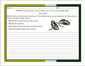 Middle of Lit: RACE Writing Response (freebie on a snowday!)