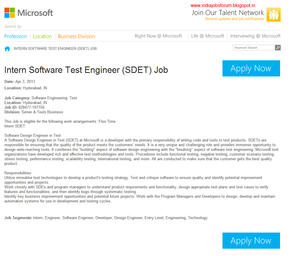 jobs forum microsoft india openings for intern software microsoft business internship
