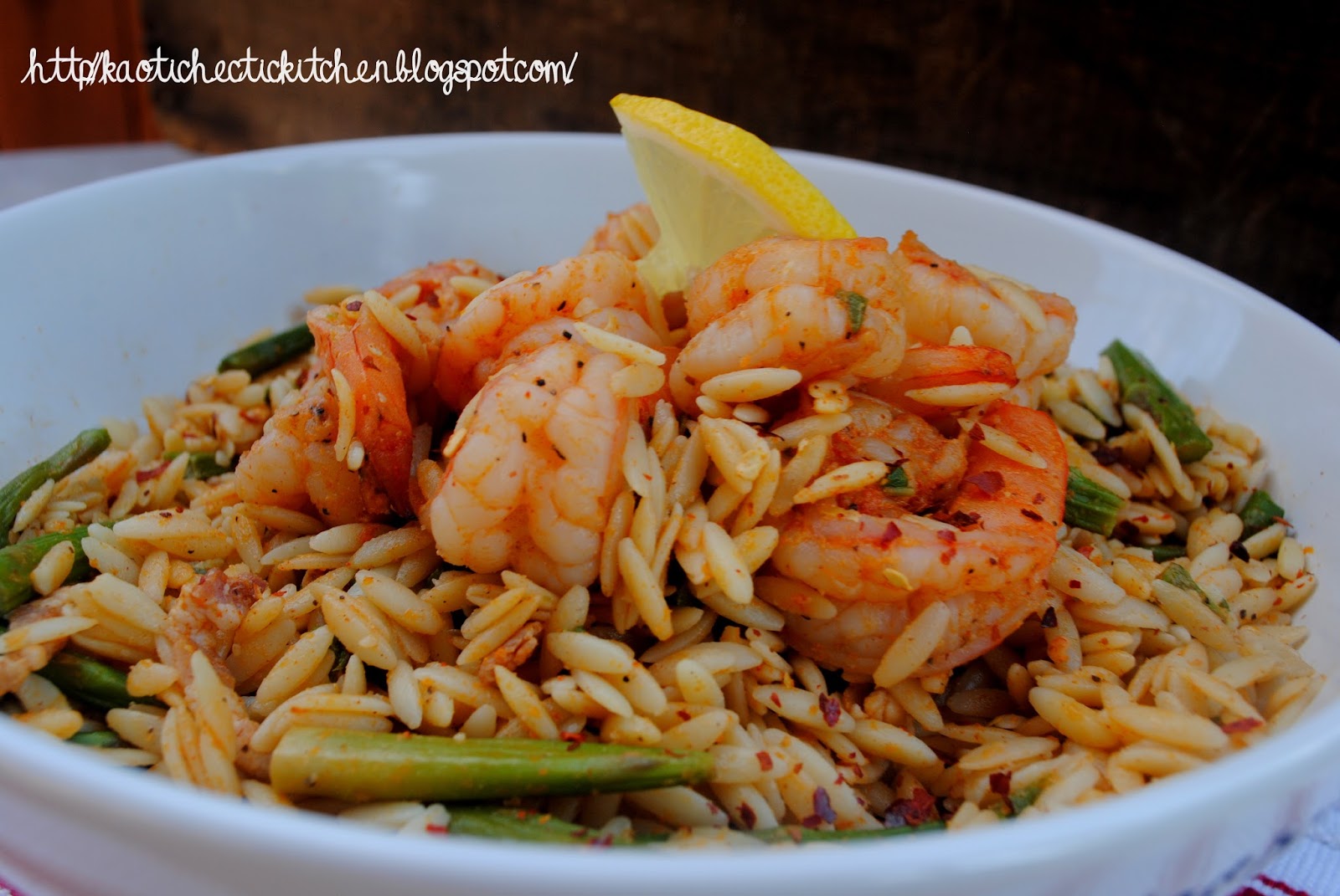 one meal.. two meal.. three meal.. pow.. shrimpasparagus lemon orzo