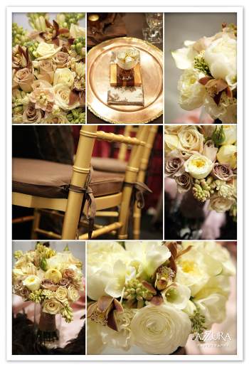 colors to compliment the warm champagne and gold look with ivory creams