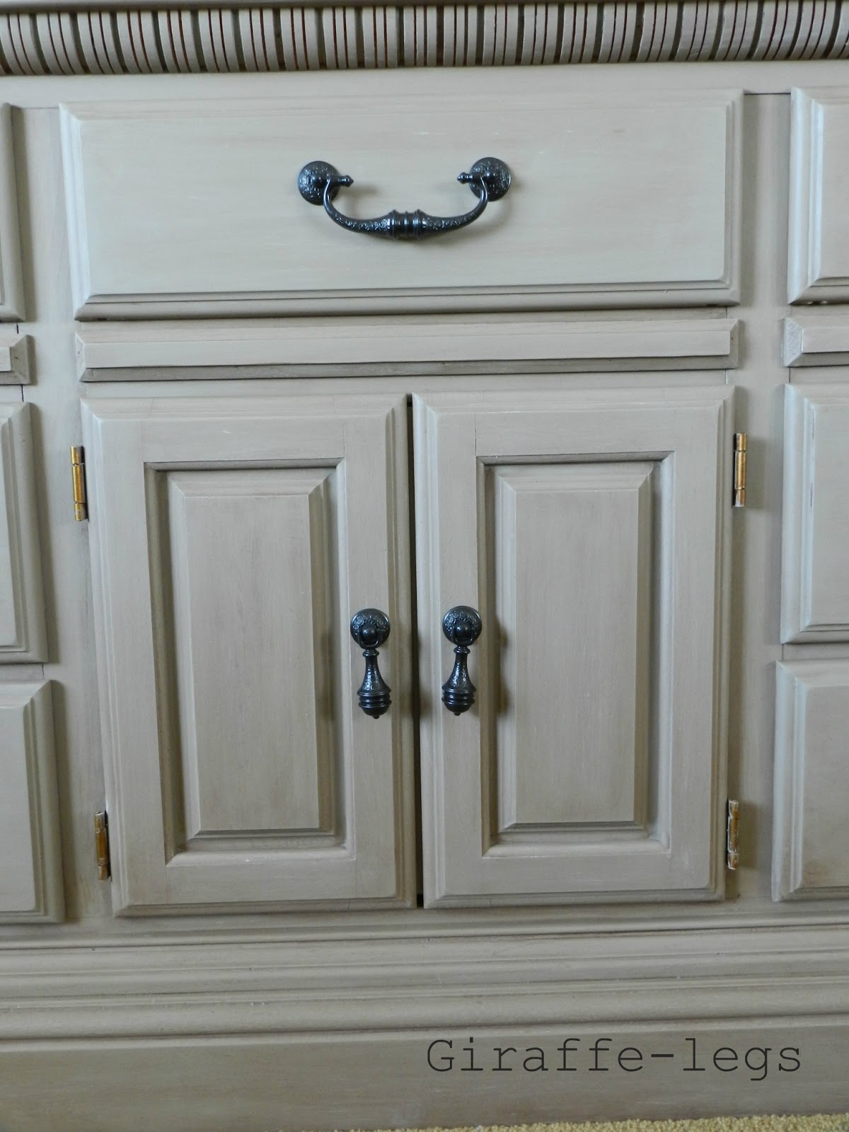 Giraffe Legs Painted Dresser Restoration Hardware style Tutorial