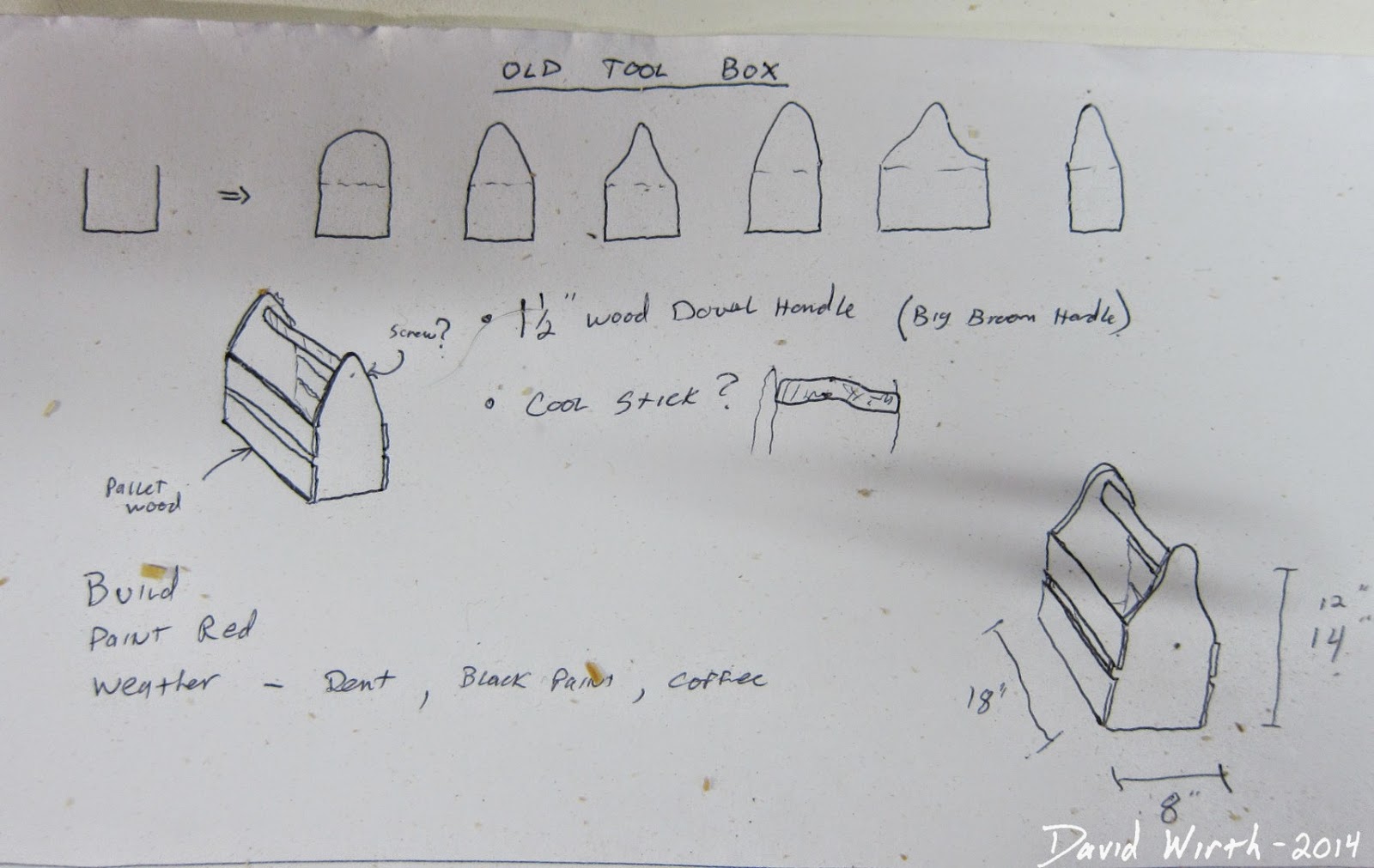 sketch, tool box, ideas, simple, plan, pattern