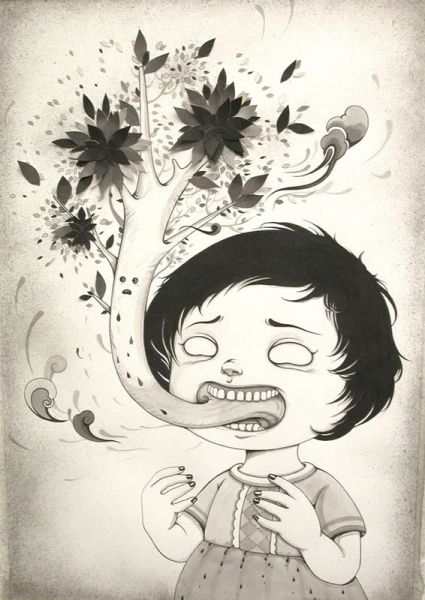 yan wei ilustrações bizarras creepy