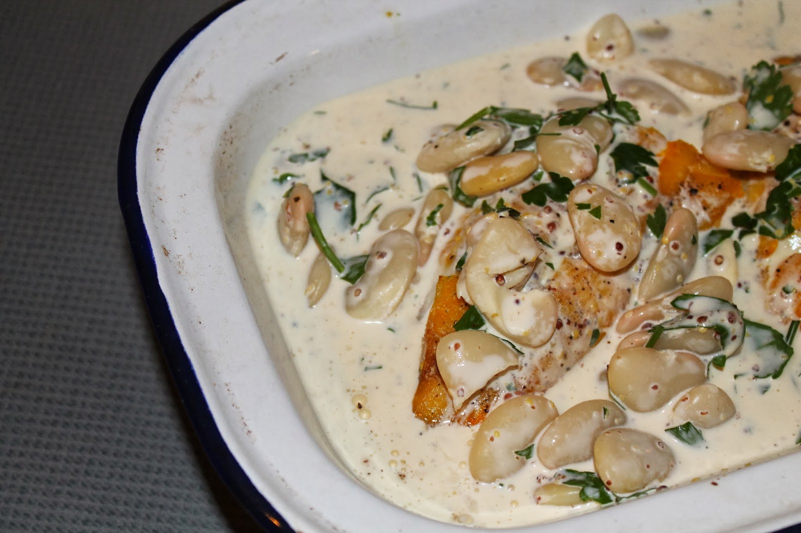 Clairey Fairy's Cooking Smoked Haddock and butter beans in a creamy