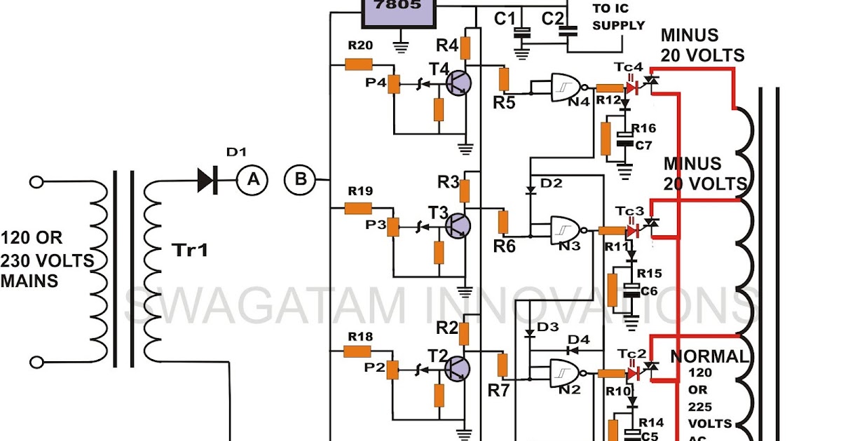 Ac Stabilizer Circuit Triac Controlled Automatic Voltage Stabilizer