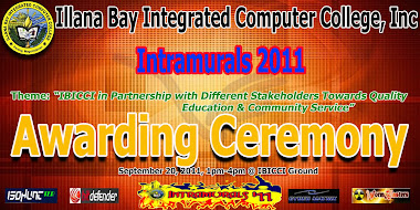 Awarding Ceremony Illana Bay Integrated Computer College, Intramurals 2011