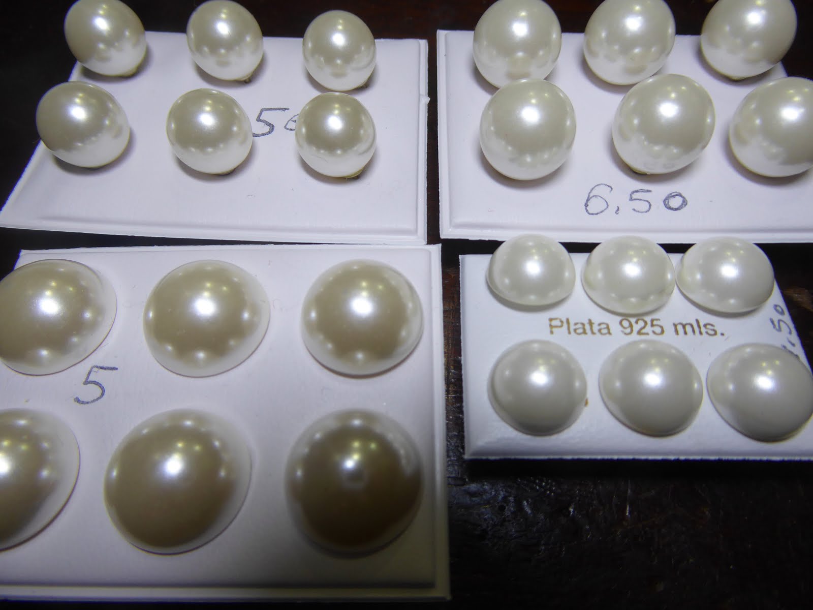 Pendientes de perlas y plata, tamaños grandes