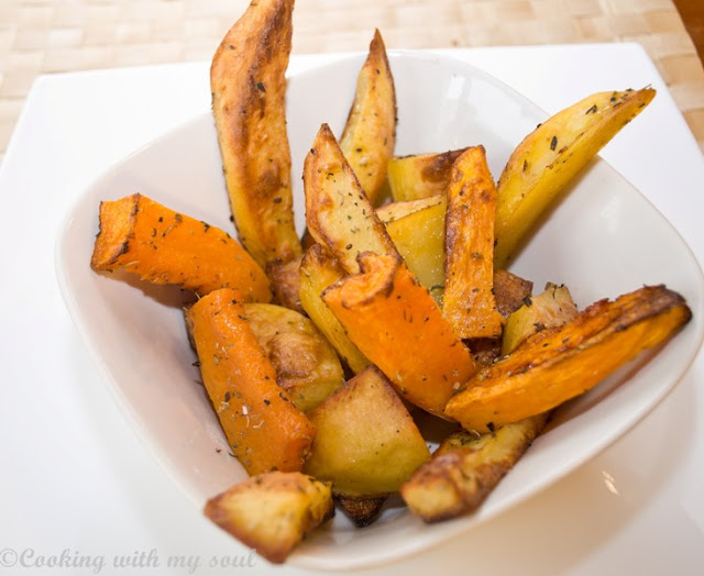 Articole culinare : Dovleac si cartof picant, la cuptor (Roasted spicy pumpkin and potatoes)