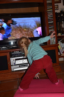 Little girl doing yoga