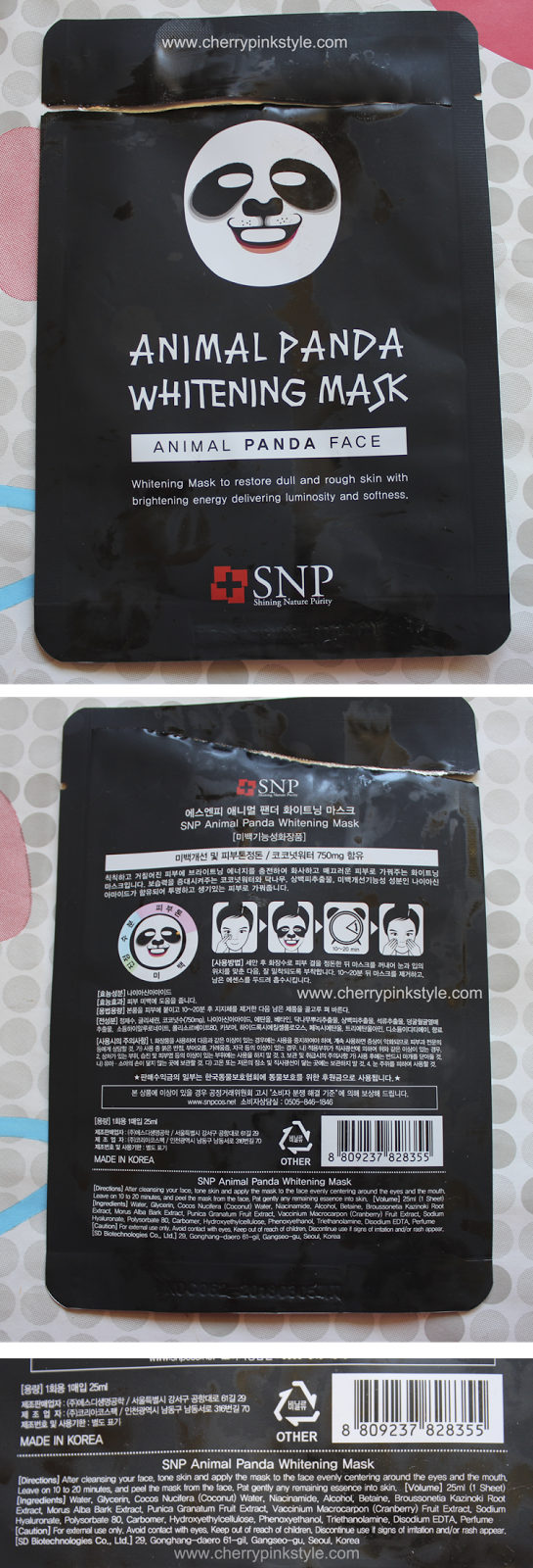 Panda whitening mask snp SNP Animal Mask
