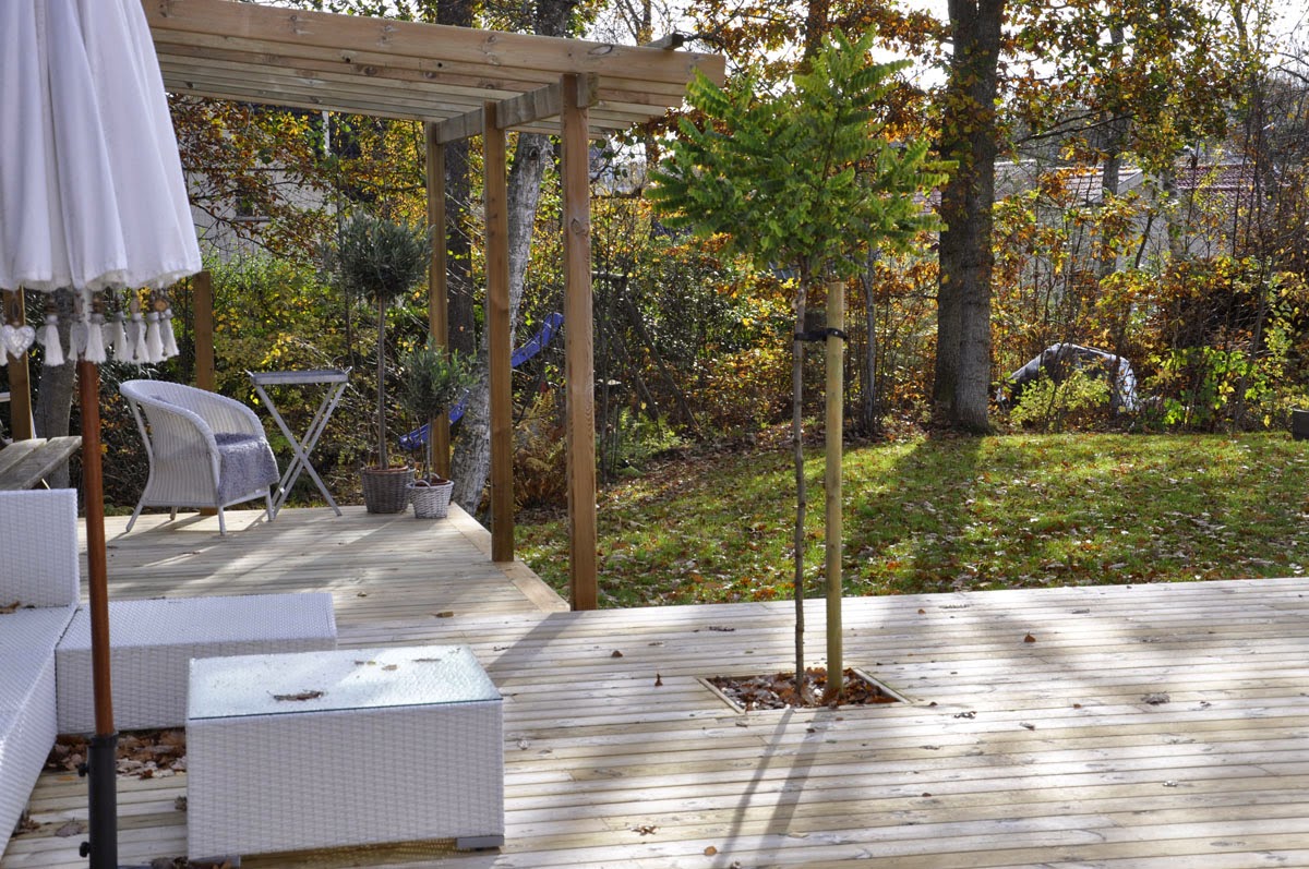 Husprojekt drömhus: projekt pergola påbörjad