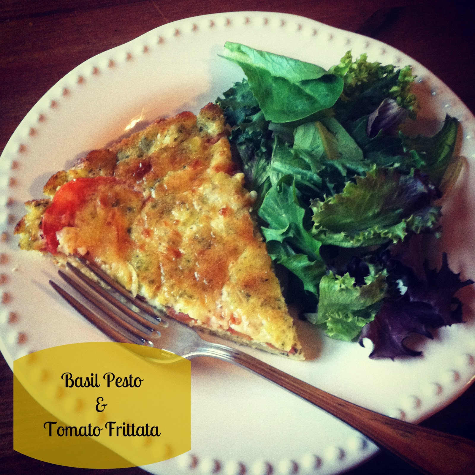 The Domestic Doozie Basil Pesto and Tomato Frittata