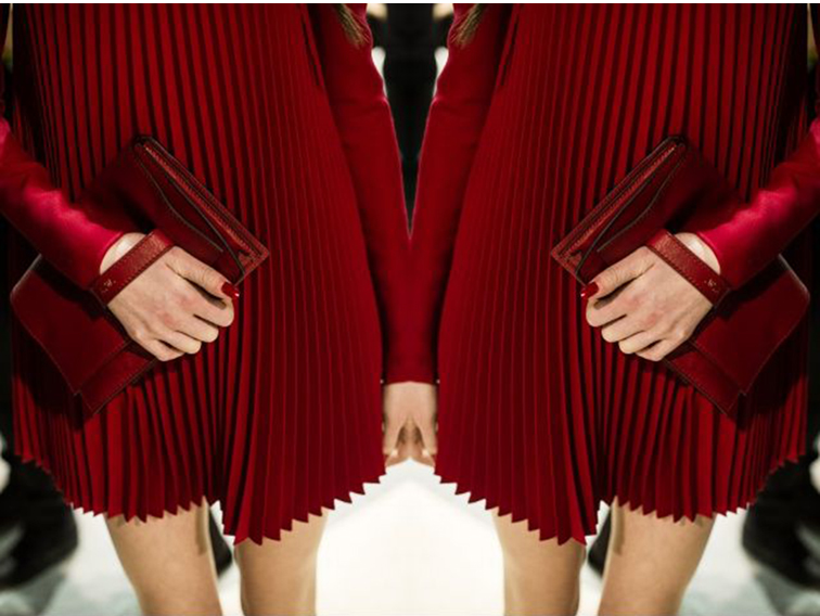 Valentino fall 2013 by Maria Grazia Chiuri and Pierpaolo Picciolo, red pleated dress Valentino fall 2013 by Maria Grazia Chiuri and Pierpaolo Picciolo, red pleated dress