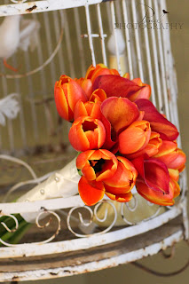 Kansas City Wedding Flowers Pond Photography orange tulips orange calla lilies