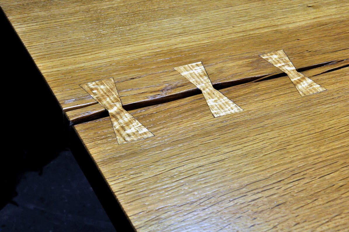 Butterfly Repairs In Oak Table Top Trestle Table Woodworking Table Oak Dining Table