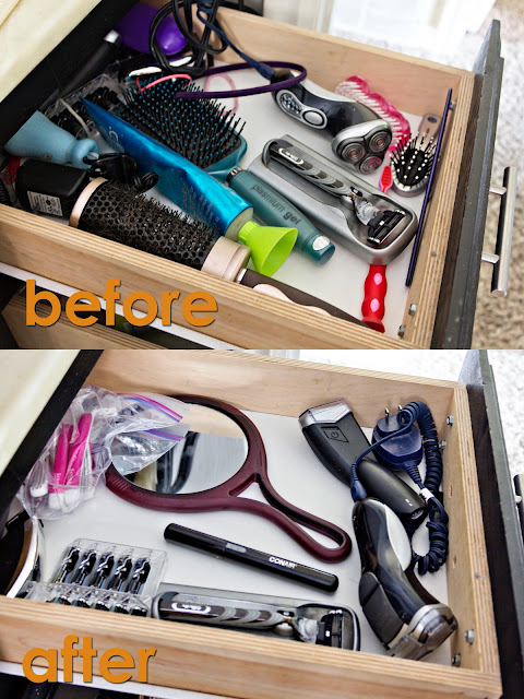 drawer reorganization: making a "shaving" drawer