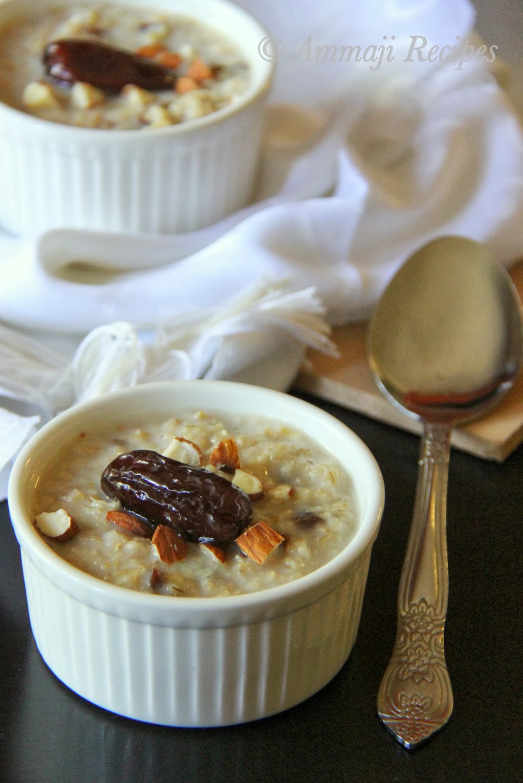 Quick Oatmeal with Honey & Dates Indian Food Recipes Ammaji Kitchen