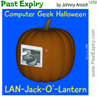 Cartoon about Halloween, computers, internet, animated, 