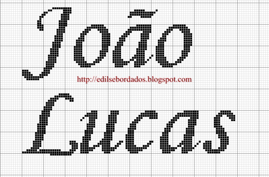 Edilse Bordados: Nomes em ponto cruz!!!