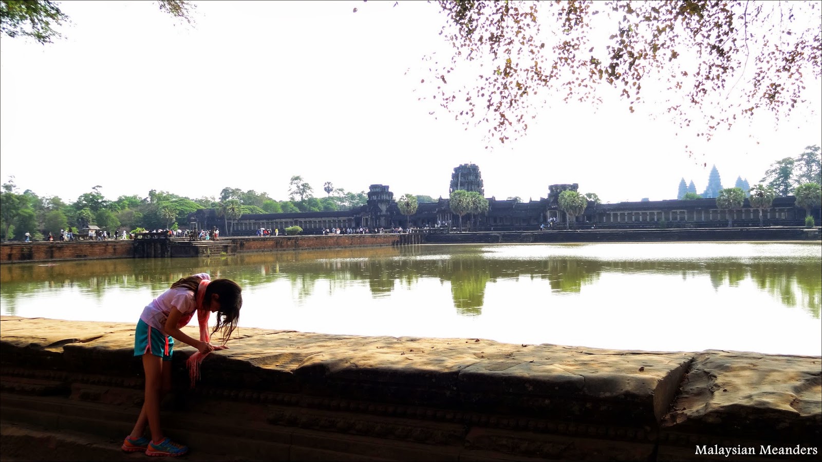 Moat outside Angkor Wat Siem Reap, temple ruins, Cambodia