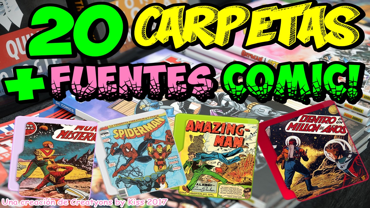 20 CARPETAS COMIC + FUENTES