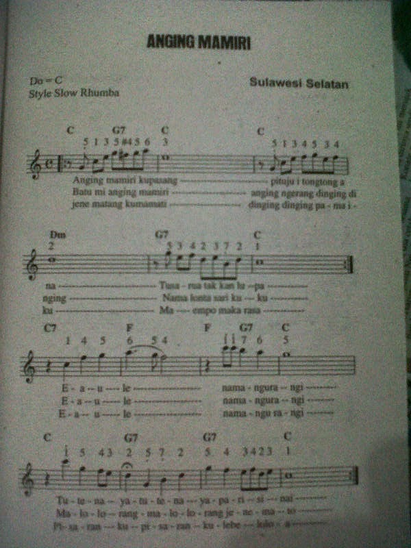 Lagu Daerah Angin Mamiri Sulawesi Selatan Lagu Daerah Angin Mamiri Sulawesi Selatan