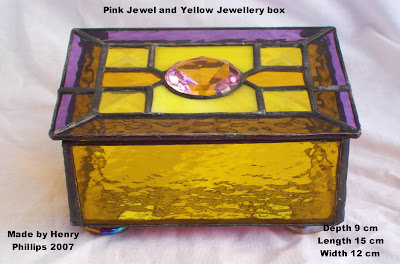 Pink Jewel and Yellow Jewellery box