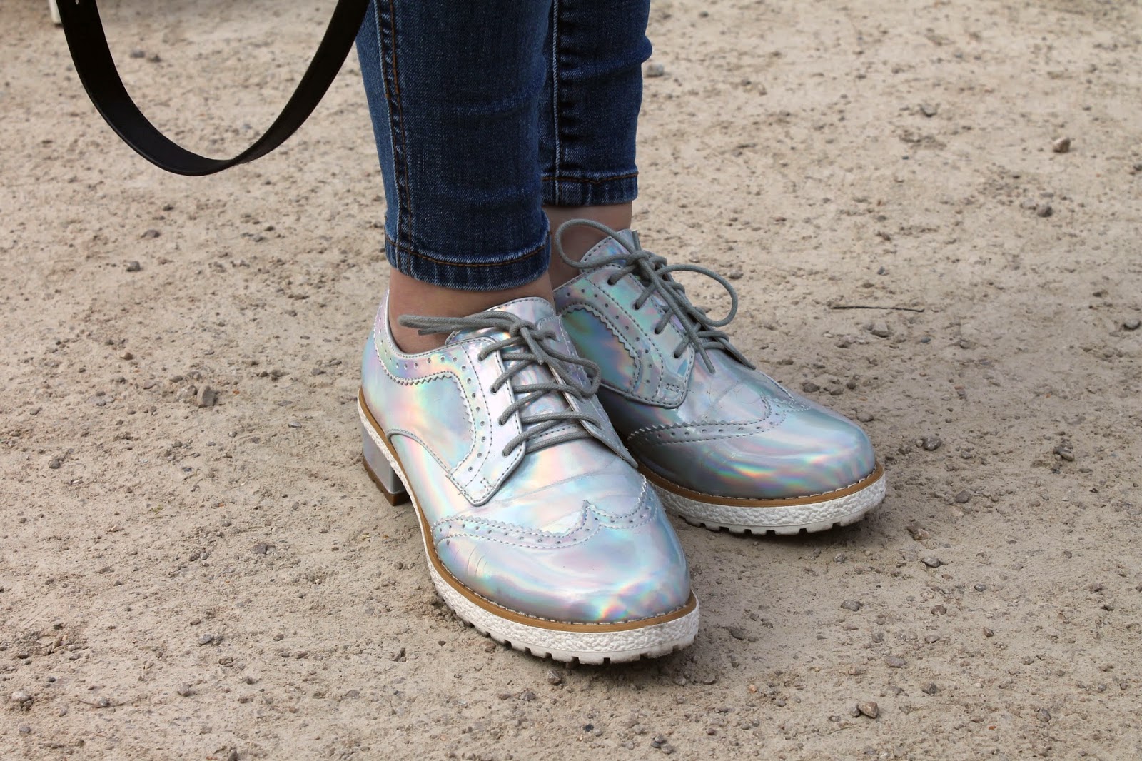 north west fashion festival streetstyle, holographic silver brogues