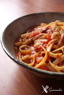 gourmandise fettuccine amatriciana